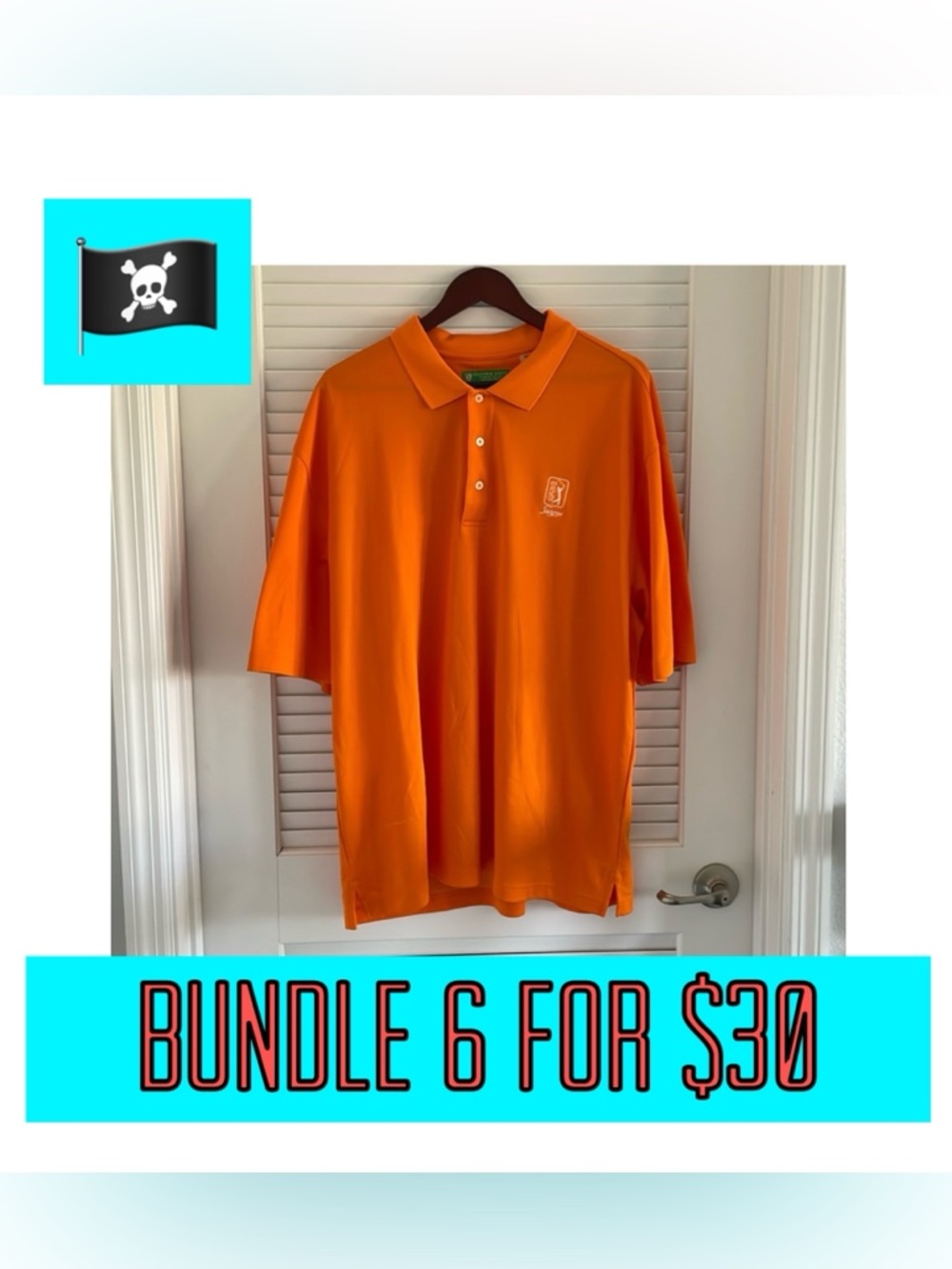 🏴‍☠️6 for $30🏴‍☠️Oxford Earth Tech Super Dry TPC Sawgrass Orange Golf Polo XXL